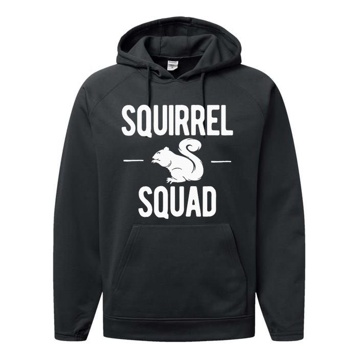 Squirrel Squad Funny Performance Fleece Hoodie