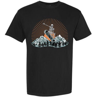 Ski Skull Funny Snowboarding Lover Garment-Dyed Heavyweight T-Shirt
