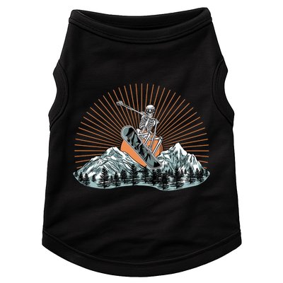 Ski Skull Funny Snowboarding Lover Doggie Tank