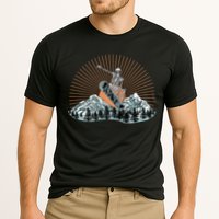 Ski Skull Funny Snowboarding Lover Cooling Performance Crew T-Shirt