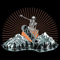 Ski Skull Funny Snowboarding Lover Cooling Performance Crew T-Shirt