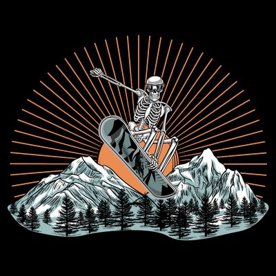Ski Skull Funny Snowboarding Lover T-Shirt