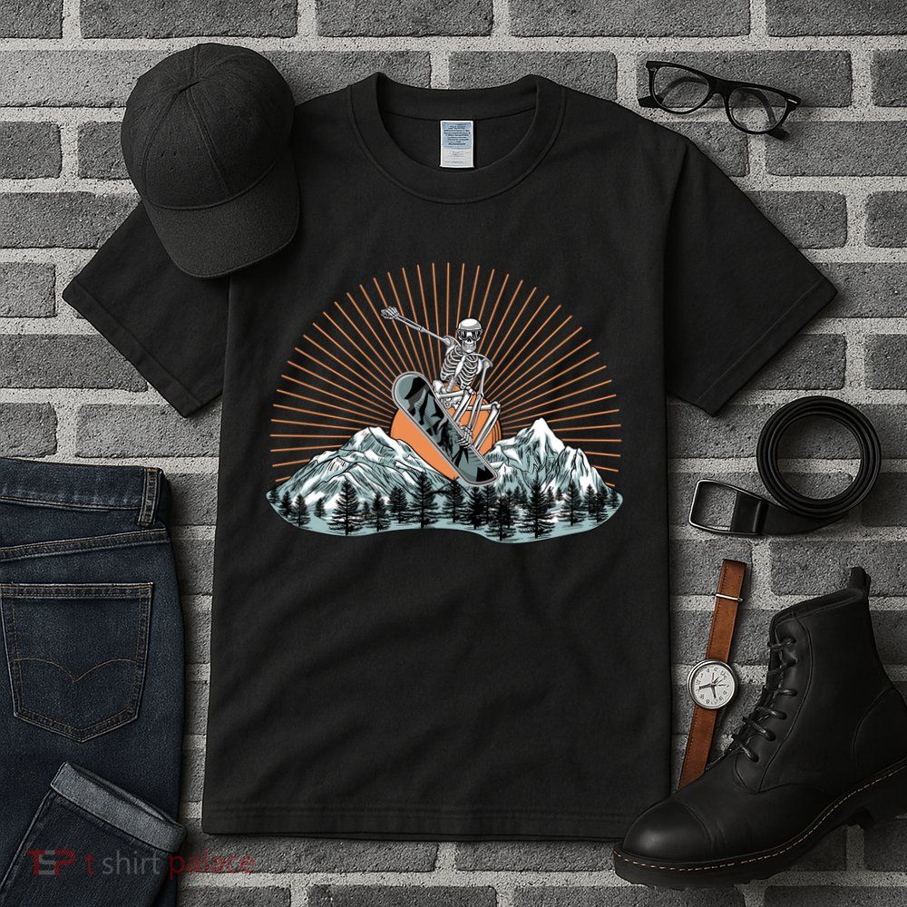Ski Skull Funny Snowboarding Lover Tall T-Shirt