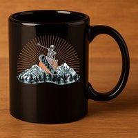 Ski Skull Funny Snowboarding Lover 11oz C Handle Ceramic Mug