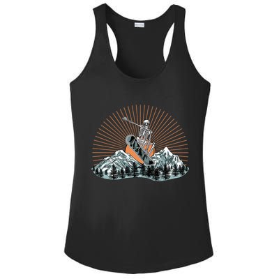 Ski Skull Funny Snowboarding Lover Ladies PosiCharge Competitor Racerback Tank
