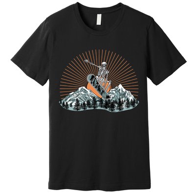 Ski Skull Funny Snowboarding Lover Premium T-Shirt