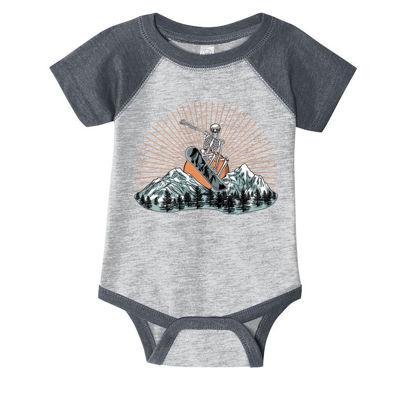 Ski Skull Funny Snowboarding Lover Infant Baby Jersey Bodysuit