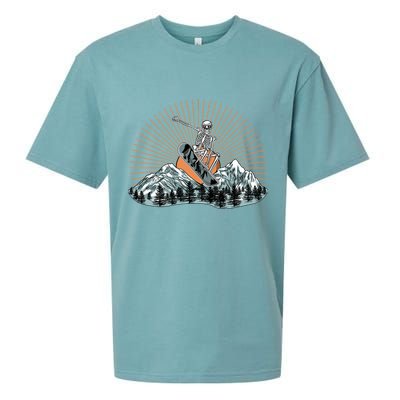 Ski Skull Funny Snowboarding Lover Sueded Cloud Jersey T-Shirt