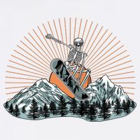 Ski Skull Funny Snowboarding Lover Garment-Dyed Sweatshirt