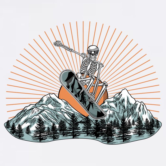 Ski Skull Funny Snowboarding Lover Garment-Dyed Sweatshirt