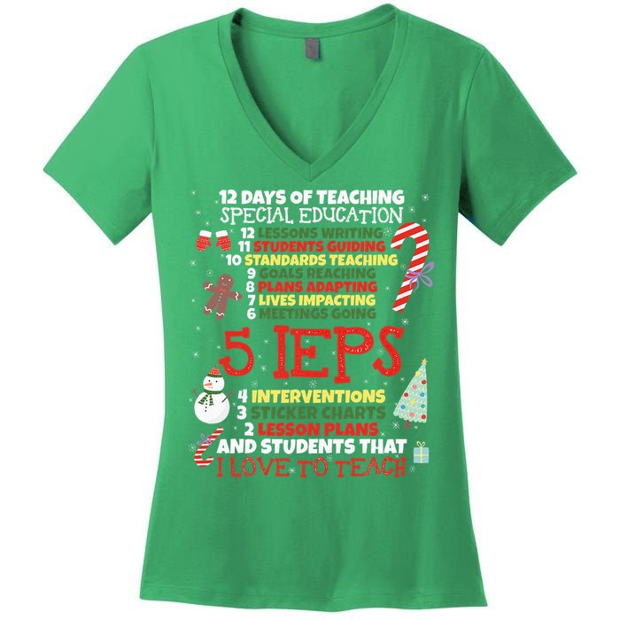 Sped School Funny Special Education Teacher Gift Women's V-Neck T-Shirt