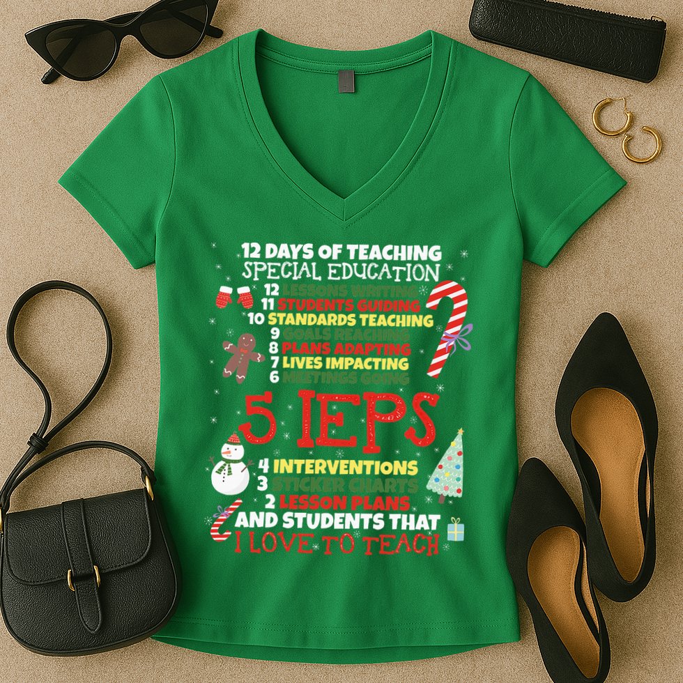 Sped School Funny Special Education Teacher Gift Women's V-Neck T-Shirt