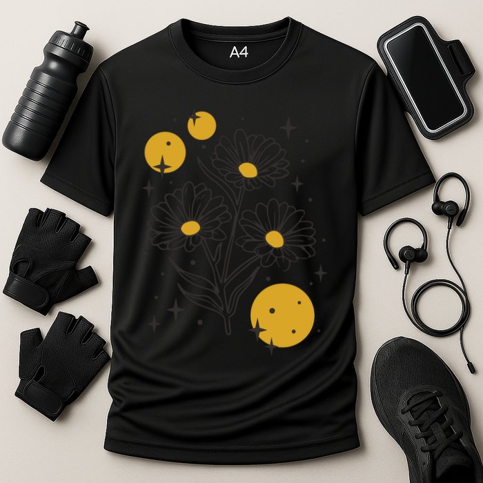 Sunflower Spring Floral Cooling Performance Crew T-Shirt
