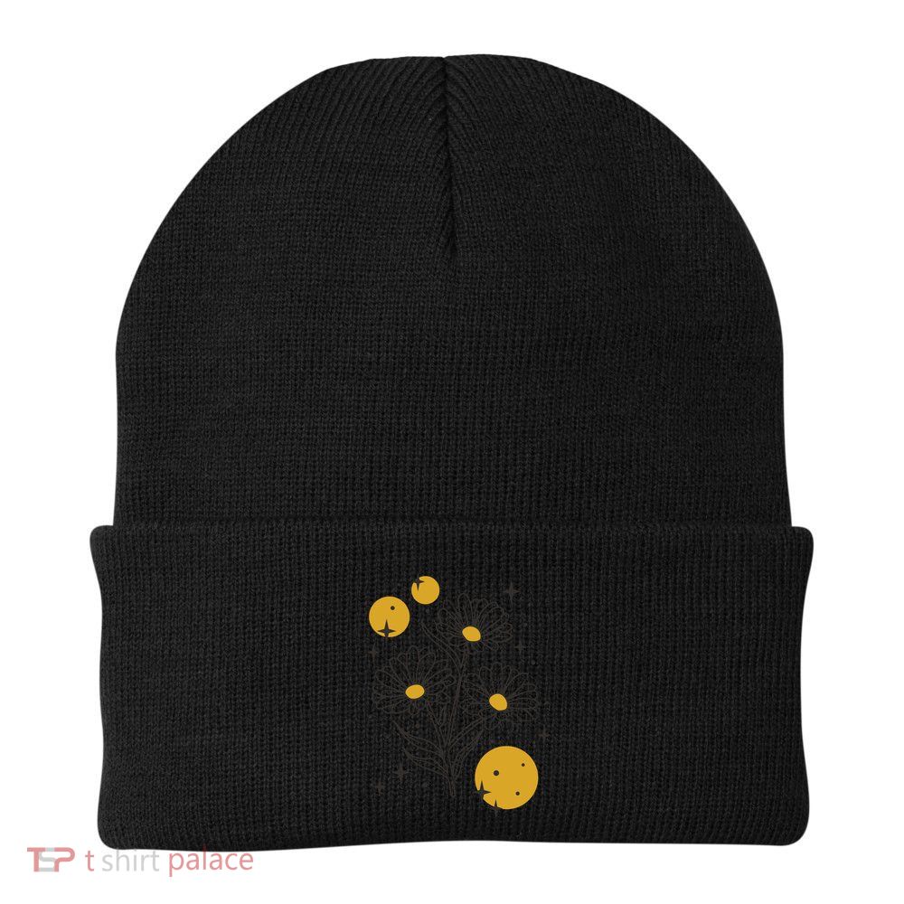 Sunflower Spring Floral Knit Cap Winter Beanie