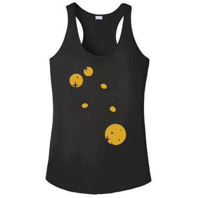 Sunflower Spring Floral Ladies PosiCharge Competitor Racerback Tank