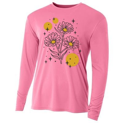 Sunflower Spring Floral Cooling Performance Long Sleeve Crew