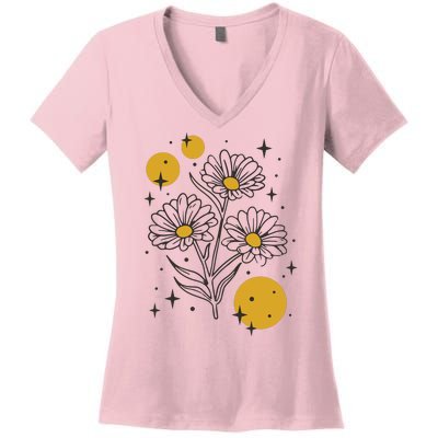 Sunflower Spring Floral Women's V-Neck T-Shirt