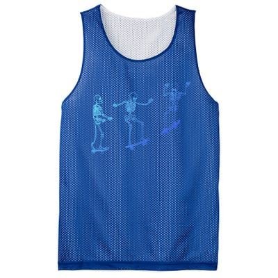 Skateboarding Skeleton Funny Skater Skating Aesthetic Gift Mesh Reversible Basketball Jersey Tank