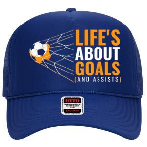 Soccer Shirt for Boys | 'Life's About Goals' | Boys Soccer High Crown Mesh Back Trucker Hat