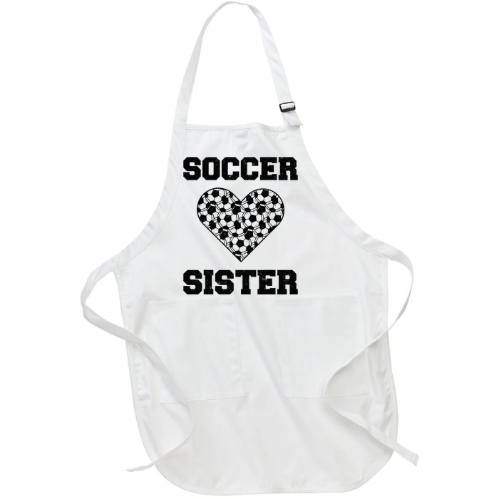 Soccer Sister Family Matching Sport Lover Soccer Ball Full-Length Apron With Pockets