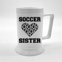 Soccer Sister Family Matching Sport Lover Soccer Ball Beer Stein