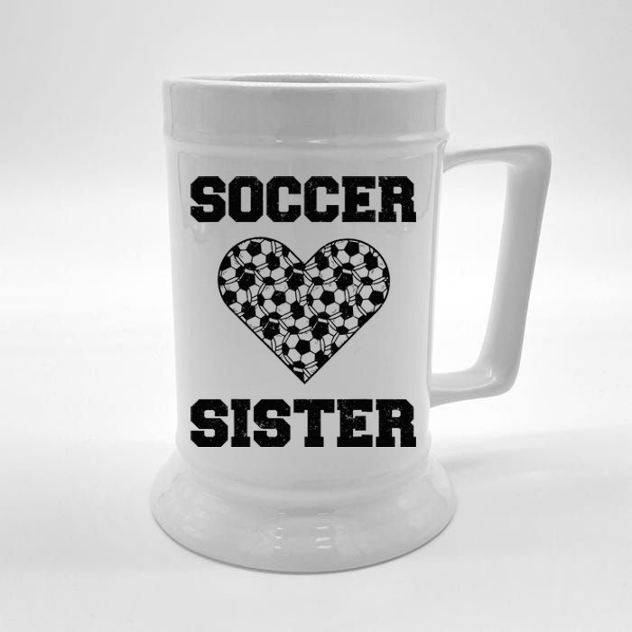 Soccer Sister Family Matching Sport Lover Soccer Ball Beer Stein