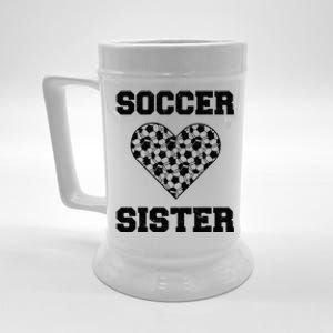 Soccer Sister Family Matching Sport Lover Soccer Ball Beer Stein