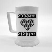 Soccer Sister Family Matching Sport Lover Soccer Ball Beer Stein