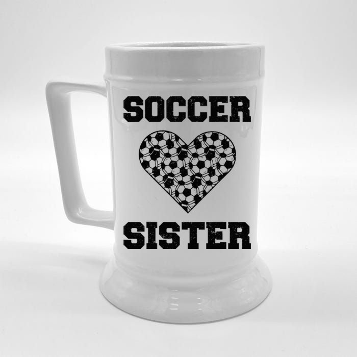 Soccer Sister Family Matching Sport Lover Soccer Ball Beer Stein