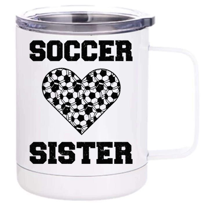 Soccer Sister Family Matching Sport Lover Soccer Ball 12 oz Stainless Steel Tumbler Cup