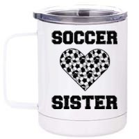 Soccer Sister Family Matching Sport Lover Soccer Ball 12 oz Stainless Steel Tumbler Cup