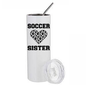 Soccer Sister Family Matching Sport Lover Soccer Ball Stainless Steel Tumbler