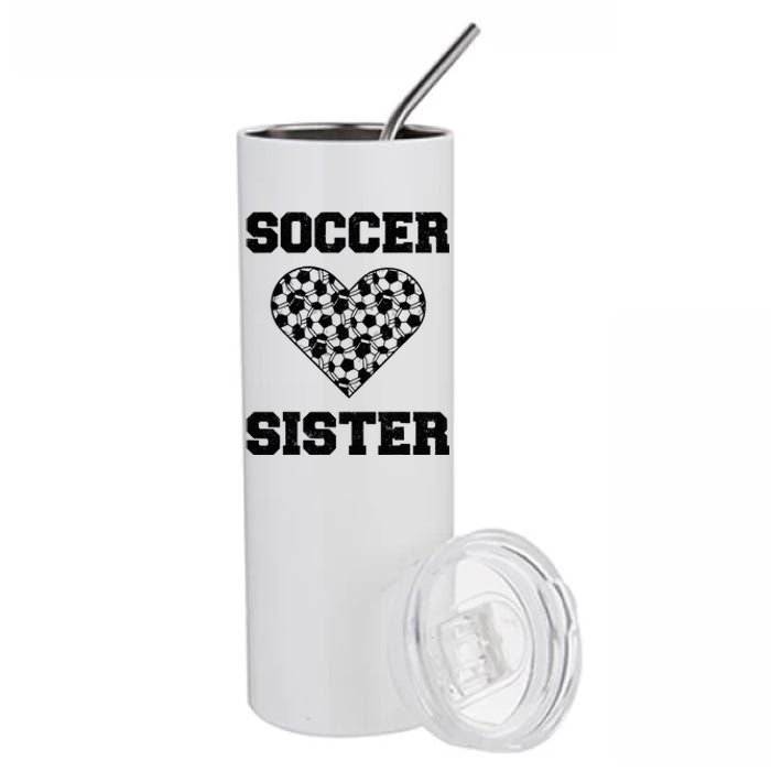 Soccer Sister Family Matching Sport Lover Soccer Ball Stainless Steel Tumbler