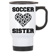 Soccer Sister Family Matching Sport Lover Soccer Ball Stainless Steel Travel Mug