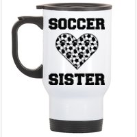 Soccer Sister Family Matching Sport Lover Soccer Ball Stainless Steel Travel Mug