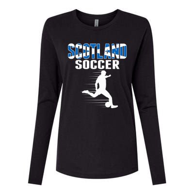 Scotland Soccer Fans Jersey Scottish Flag Football Lovers Womens Cotton Relaxed Long Sleeve T-Shirt