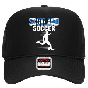 Scotland Soccer Fans Jersey Scottish Flag Football Lovers High Crown Mesh Back Trucker Hat