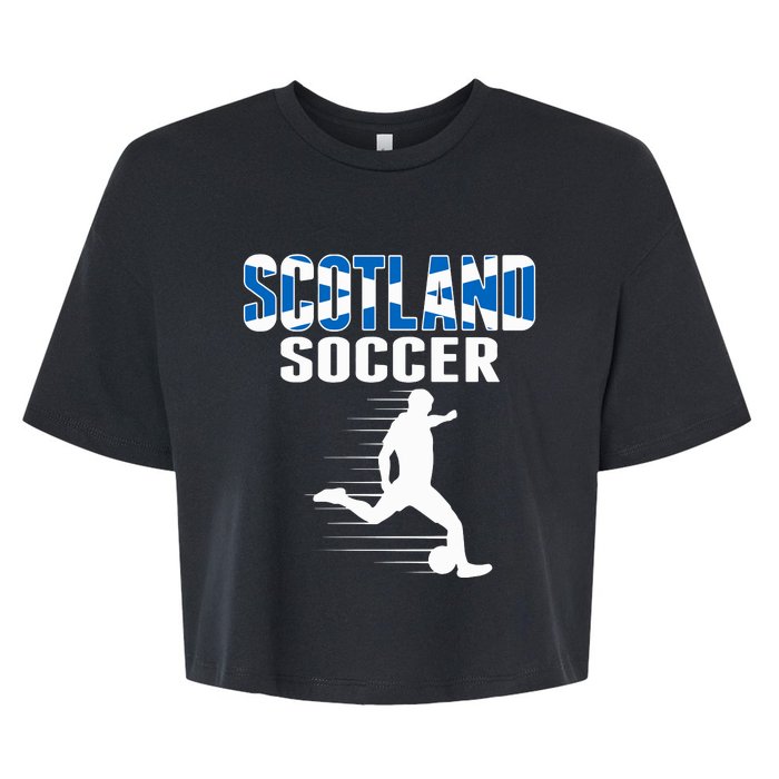 Scotland Soccer Fans Jersey Scottish Flag Football Lovers Bella+Canvas Jersey Crop Tee