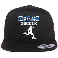 Scotland Soccer Fans Jersey Scottish Flag Football Lovers Flat Bill Trucker Hat