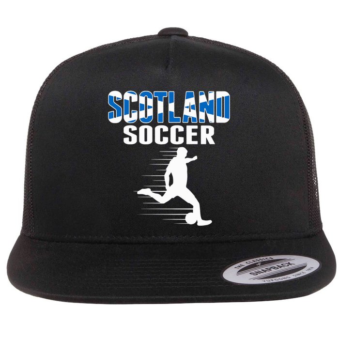 Scotland Soccer Fans Jersey Scottish Flag Football Lovers Flat Bill Trucker Hat