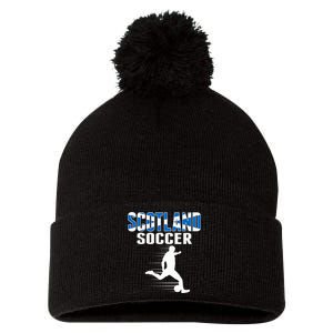 Scotland Soccer Fans Jersey Scottish Flag Football Lovers Pom Pom 12in Knit Beanie