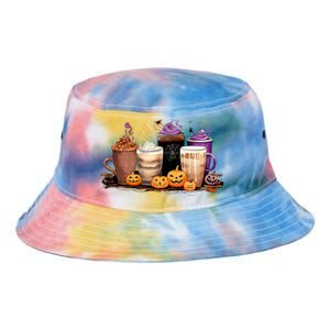 Spooky Season Fall Coffee Horror Movie And Coffee Halloween Gift Tie Dye Newport Bucket Hat