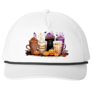 Spooky Season Fall Coffee Horror Movie And Coffee Halloween Gift Snapback Five-Panel Rope Hat