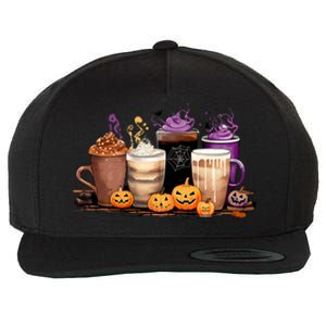 Spooky Season Fall Coffee Horror Movie And Coffee Halloween Gift Wool Snapback Cap