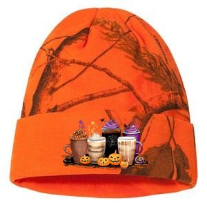 Spooky Season Fall Coffee Horror Movie And Coffee Halloween Gift Kati Licensed 12" Camo Beanie