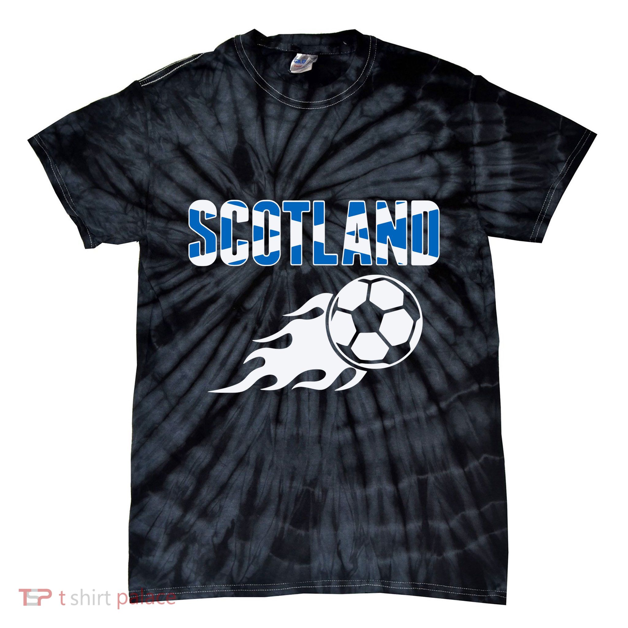 Scotland Soccer Fans Jersey Scottish Flag Football Lovers Tie-Dye T-Shirt