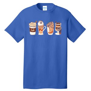 Spooky Season Fall Coffee Horror Movie And Coffee Halloween Gift Tall T-Shirt