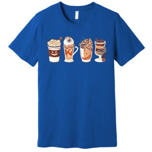 Spooky Season Fall Coffee Horror Movie And Coffee Halloween Gift Premium T-Shirt