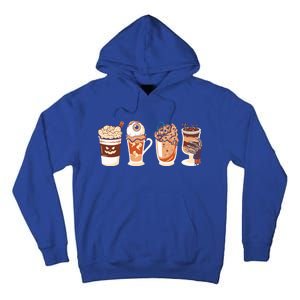 Spooky Season Fall Coffee Horror Movie And Coffee Halloween Gift Tall Hoodie