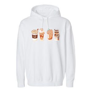 Spooky Season Fall Coffee Horror Movie And Coffee Halloween Gift Garment-Dyed Fleece Hoodie